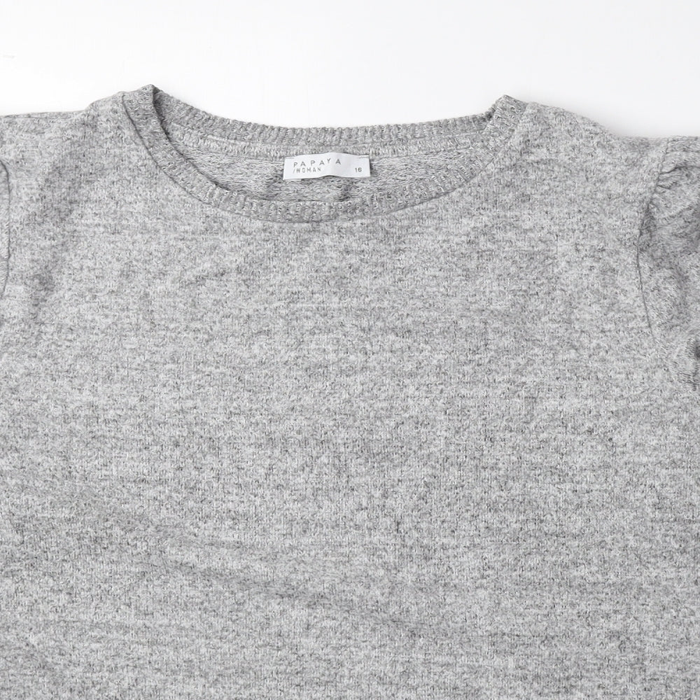 Womens UK Size 16 Papaya Grey Pullover Jumper