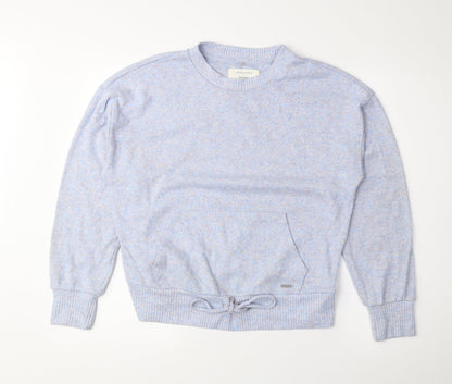 George Womens Blue Round Neck Polyester Pullover Jumper Size 8