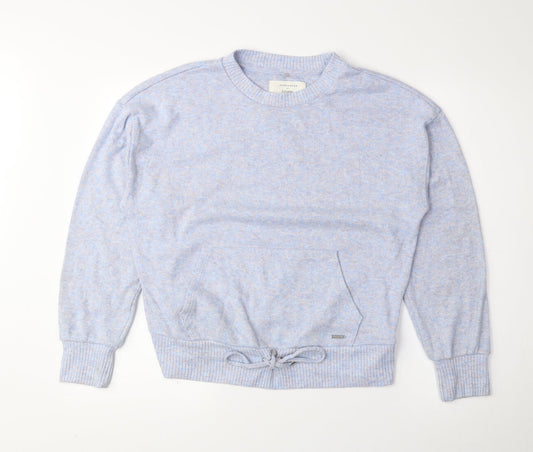 George Womens Blue Round Neck Polyester Pullover Jumper Size 8