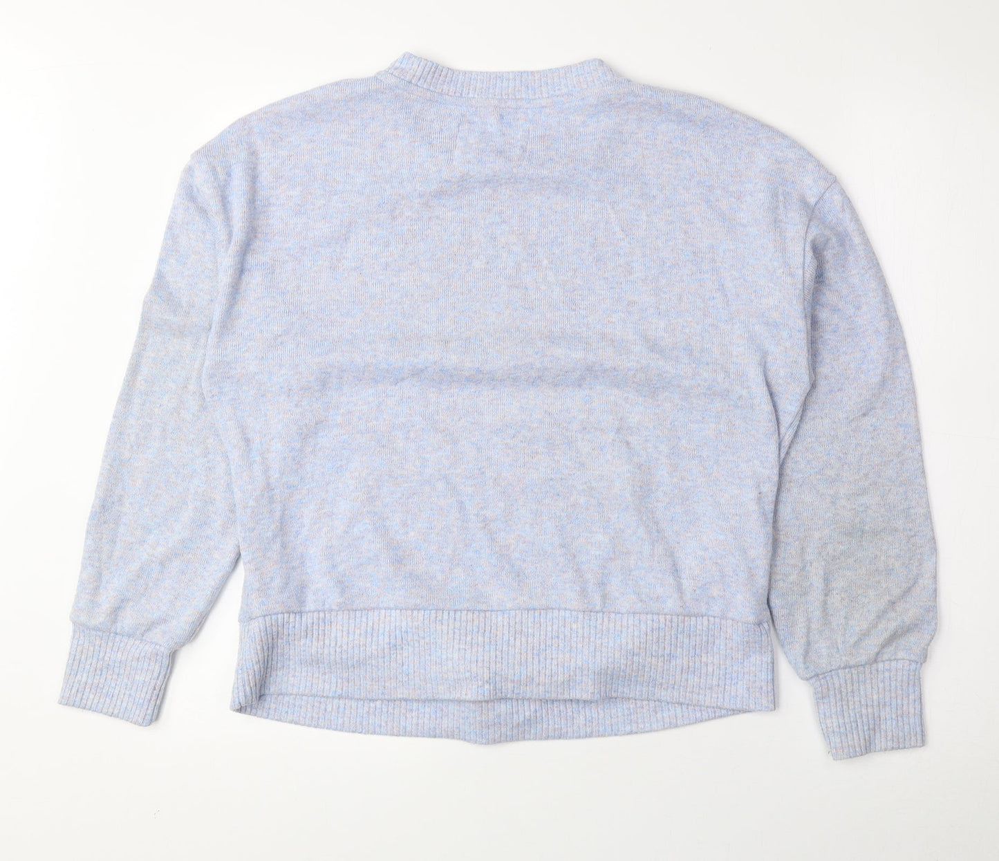 George Womens Blue Round Neck Polyester Pullover Jumper Size 8