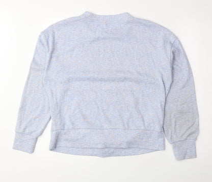George Womens Blue Round Neck Polyester Pullover Jumper Size 8