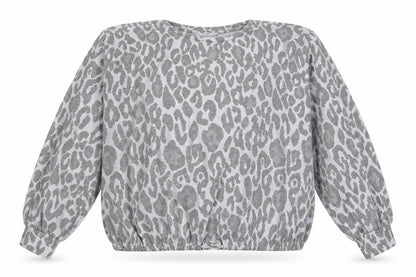 Matalan Womens Green Animal Print Polyester Pullover Sweatshirt Size S Drawstring - Cheetah Print