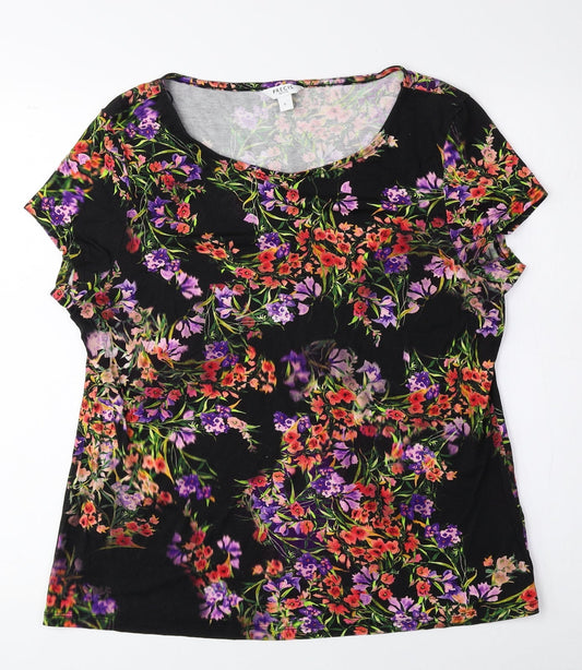 Precis Womens Multicoloured Floral Viscose Basic Blouse Size L Round Neck