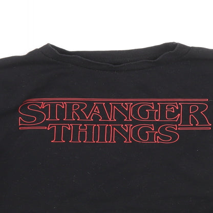 Stranger Things Womens Black Polyester Pullover Sweatshirt Size 4 Pullover