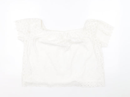 Womens UK Size 18 Preworn White Basic Blouse