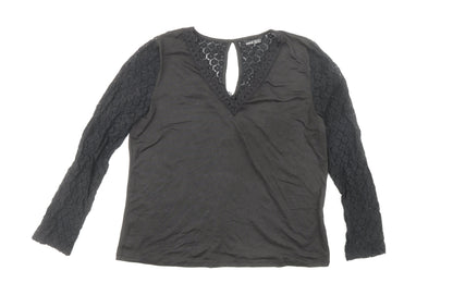 Womens UK Size M Shien Black Basic Blouse