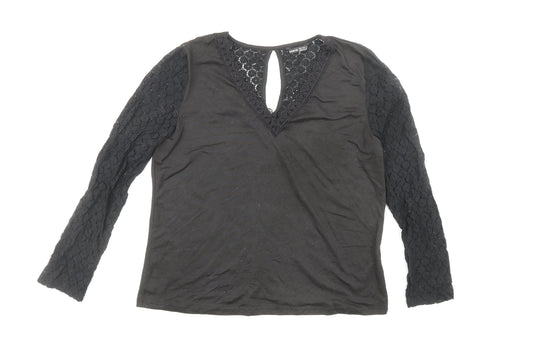 Womens UK Size M Shien Black Basic Blouse