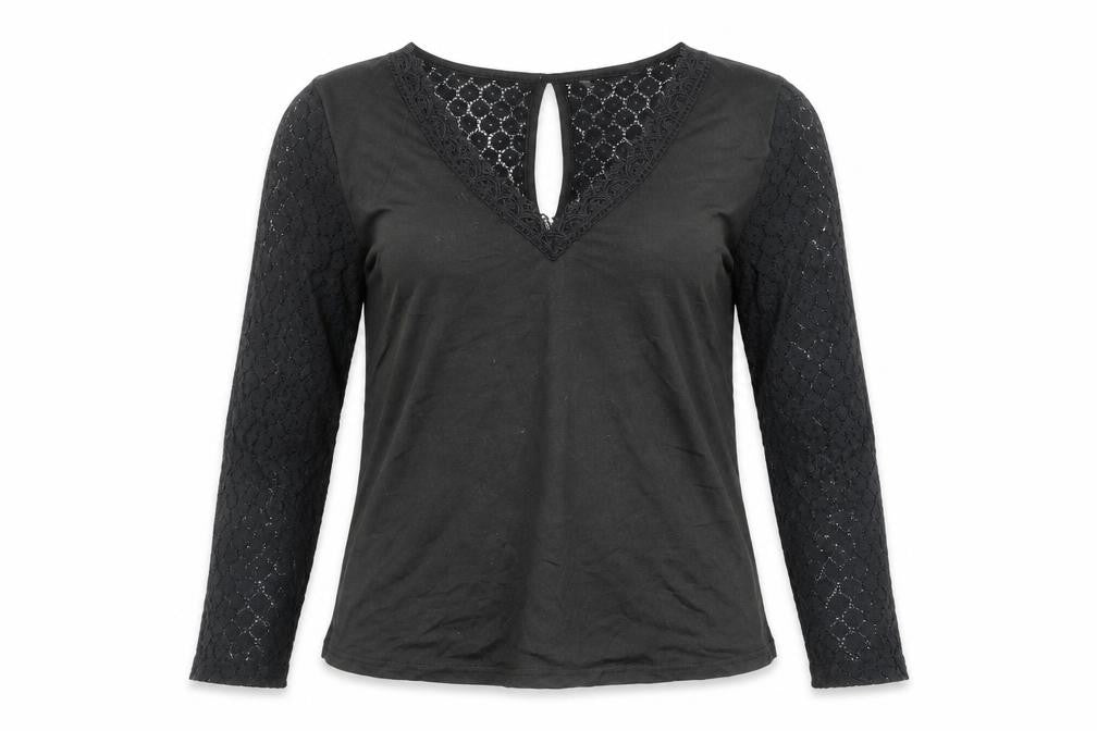 Womens UK Size M Shien Black Basic Blouse