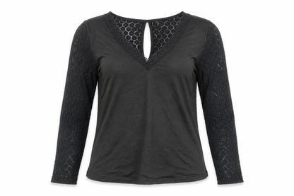 Womens UK Size M Shien Black Basic Blouse