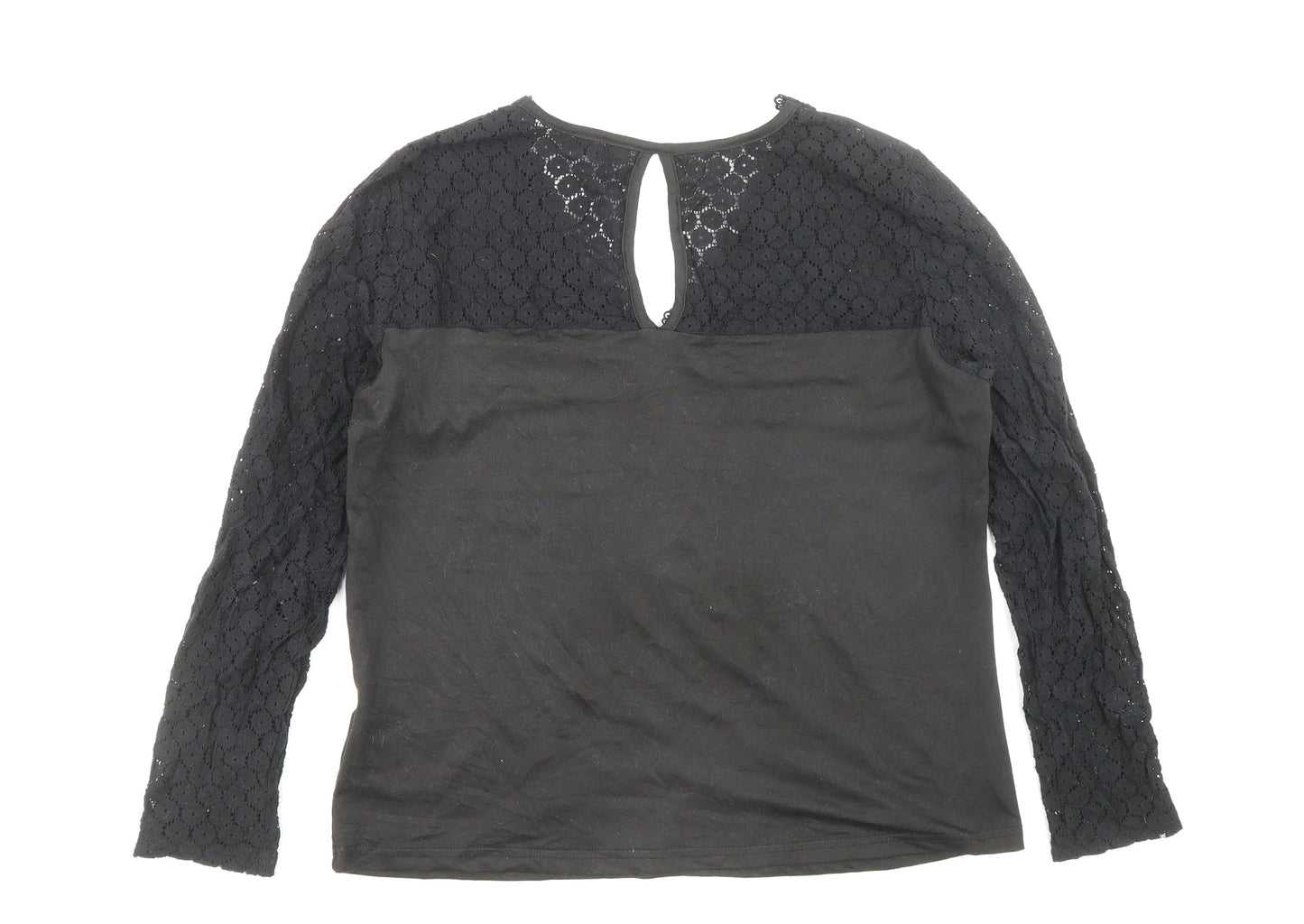 Womens UK Size M Shien Black Basic Blouse