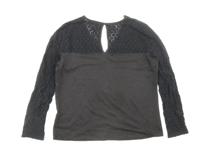 Womens UK Size M Shien Black Basic Blouse