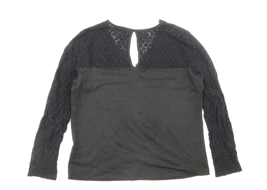 Womens UK Size M Shien Black Basic Blouse