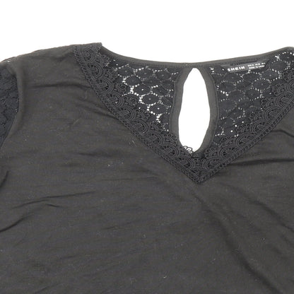 Womens UK Size M Shien Black Basic Blouse
