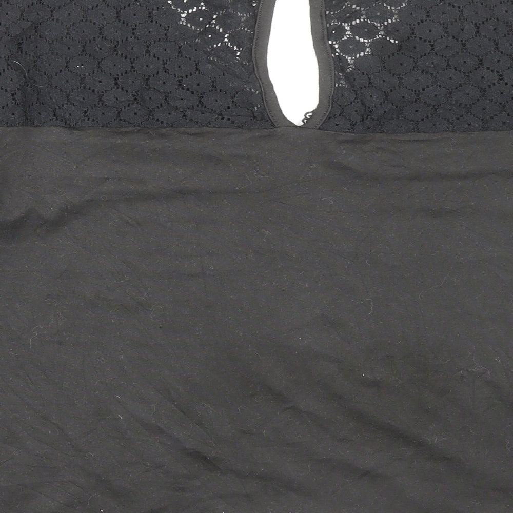 Womens UK Size M Shien Black Basic Blouse