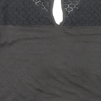 Womens UK Size M Shien Black Basic Blouse