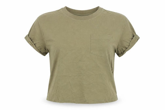 Womens UK Size M Divided Green Ringer T-Shirt