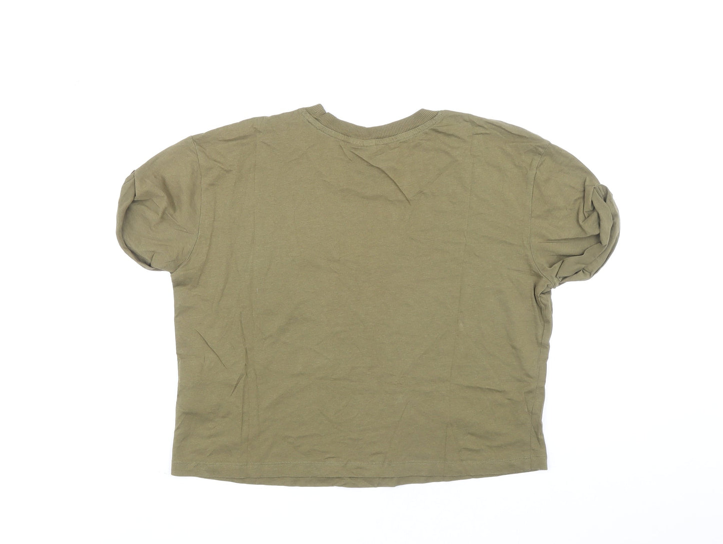 Womens UK Size M Divided Green Ringer T-Shirt