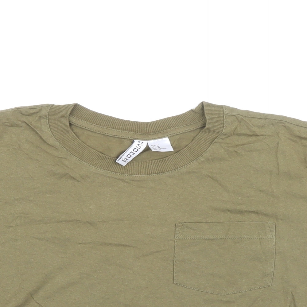 Womens UK Size M Divided Green Ringer T-Shirt