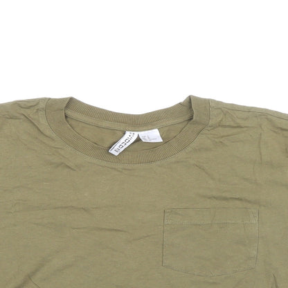 Womens UK Size M Divided Green Ringer T-Shirt