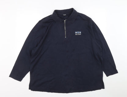 Milano Mens Blue Cotton Pullover Sweatshirt Size L - Milano
