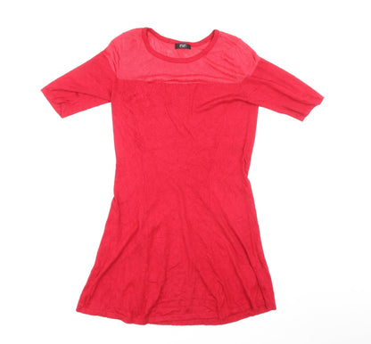 F&F Womens Pink Viscose A-Line Size 12 Round Neck Pullover