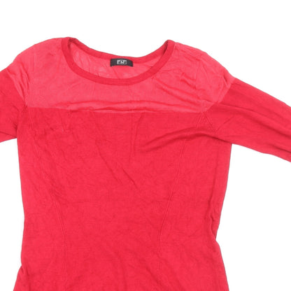 F&F Womens Pink Viscose A-Line Size 12 Round Neck Pullover