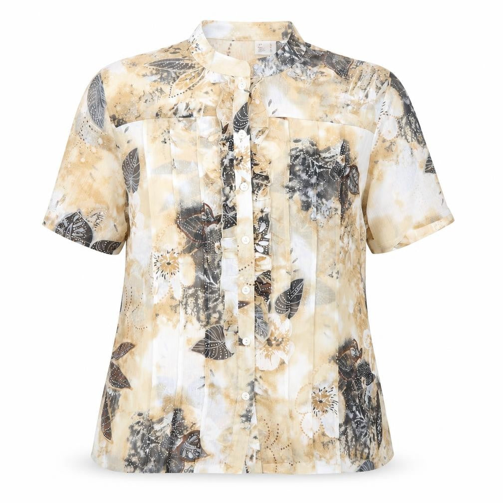 Womens UK Size 16 Preworn Beige Basic Button-Up