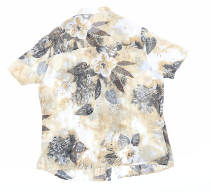 Womens UK Size 16 Preworn Beige Basic Button-Up