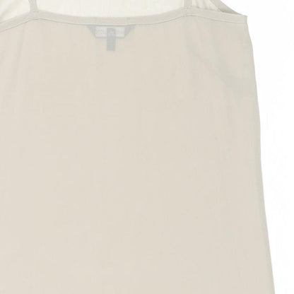 Marks and Spencer Womens Beige Polyester Slip Dress Size 10 V-Neck Pullover
