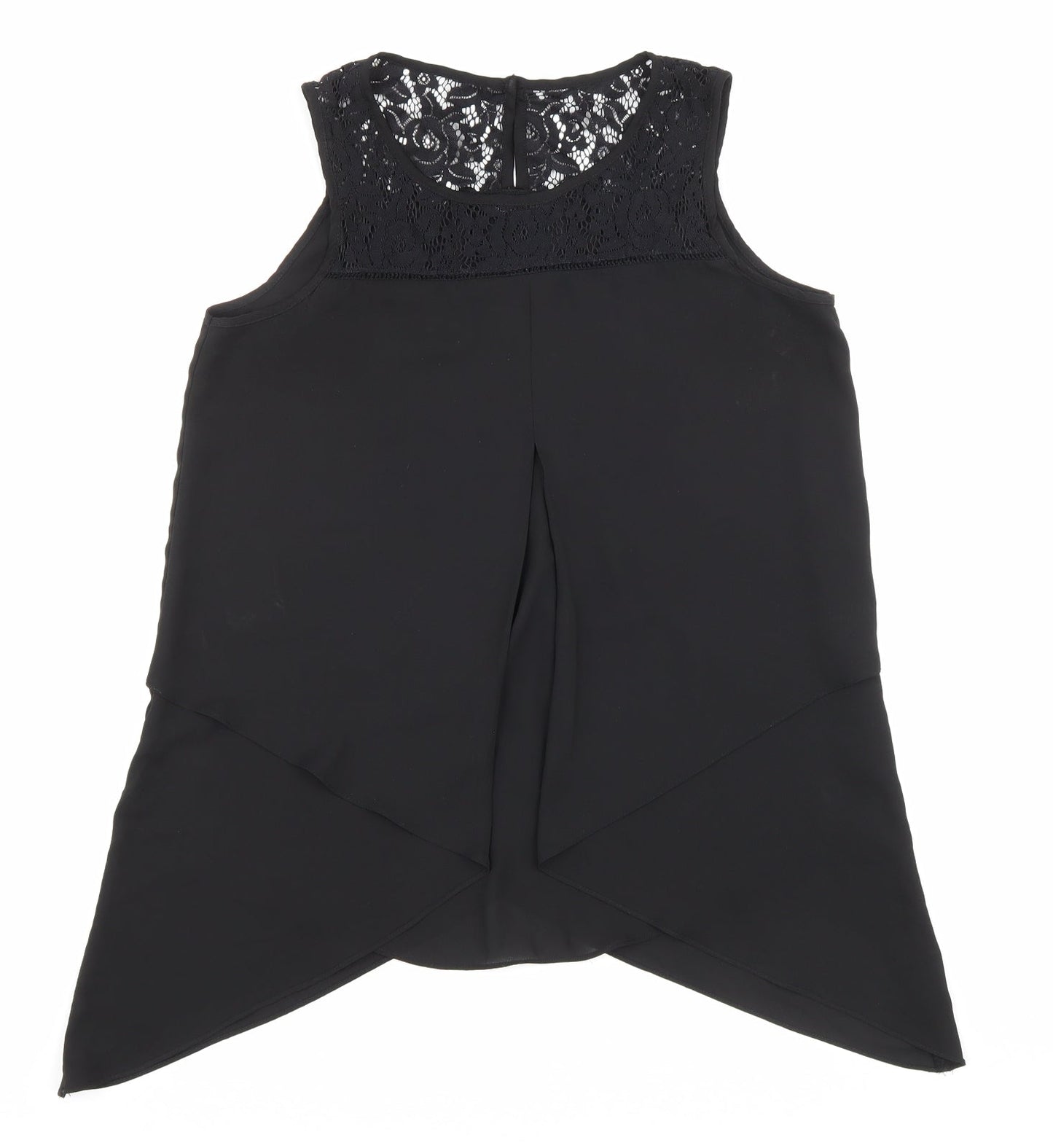 Womens UK Size 10 Roman Black Basic Tank