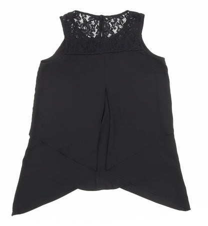 Womens UK Size 10 Roman Black Basic Tank