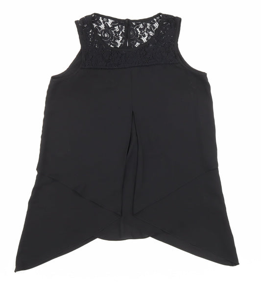 Womens UK Size 10 Roman Black Basic Tank