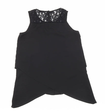 Womens UK Size 10 Roman Black Basic Tank