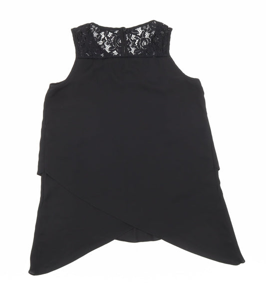 Womens UK Size 10 Roman Black Basic Tank