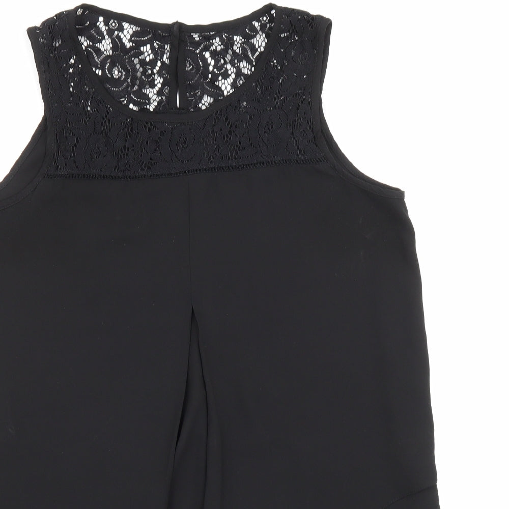 Womens UK Size 10 Roman Black Basic Tank