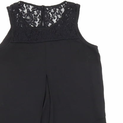 Womens UK Size 10 Roman Black Basic Tank