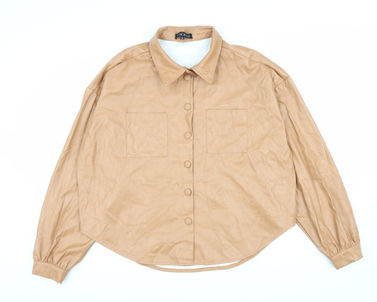 In the Style Womens Brown Jacket Size 16 Button