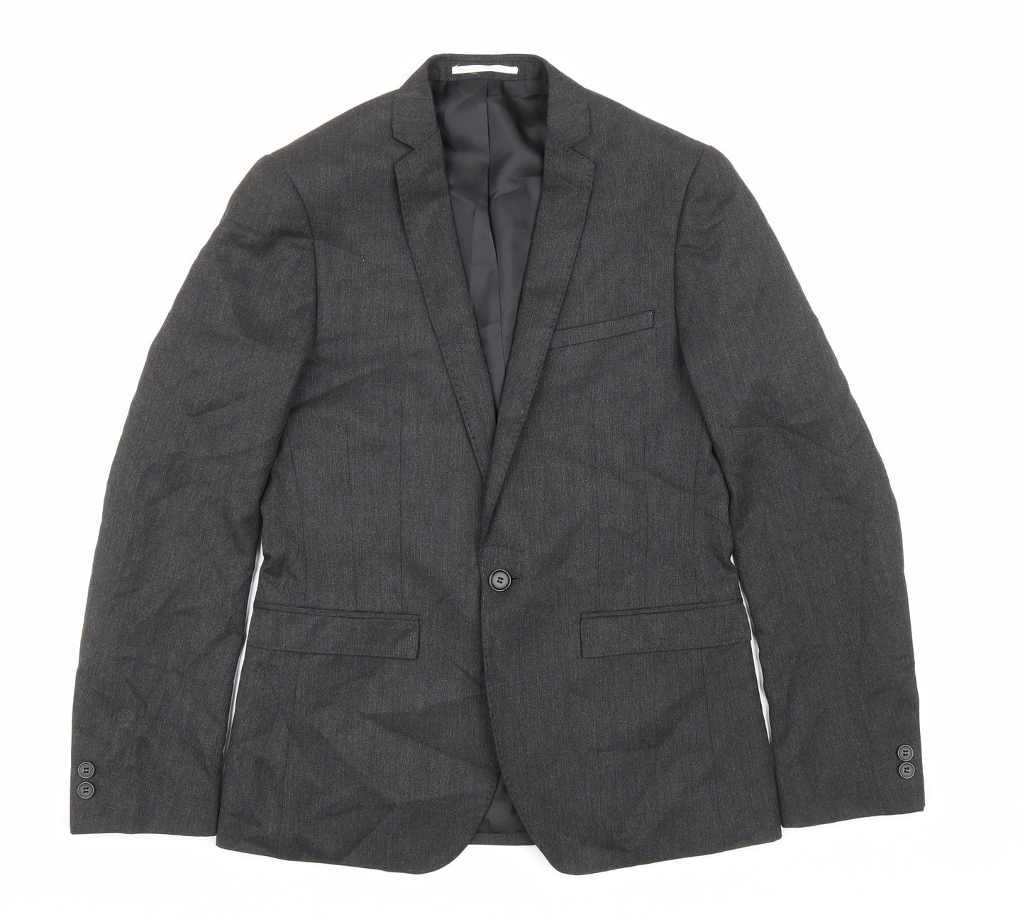 Mens UK Size 36 Moss London Regular Grey Suit Jacket