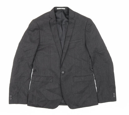 Mens UK Size 36 Moss London Regular Grey Suit Jacket