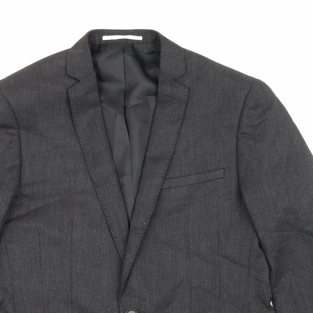 Mens UK Size 36 Moss London Regular Grey Suit Jacket