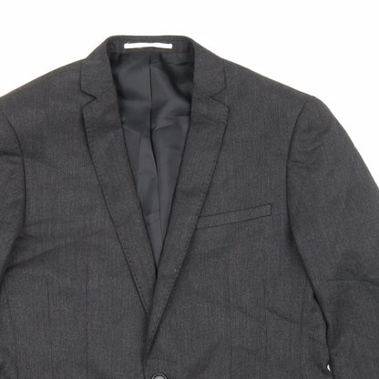 Mens UK Size 36 Moss London Regular Grey Suit Jacket