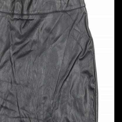 Vera and Lucy Womens Black Polyester Straight & Pencil Skirt Size XL Zip