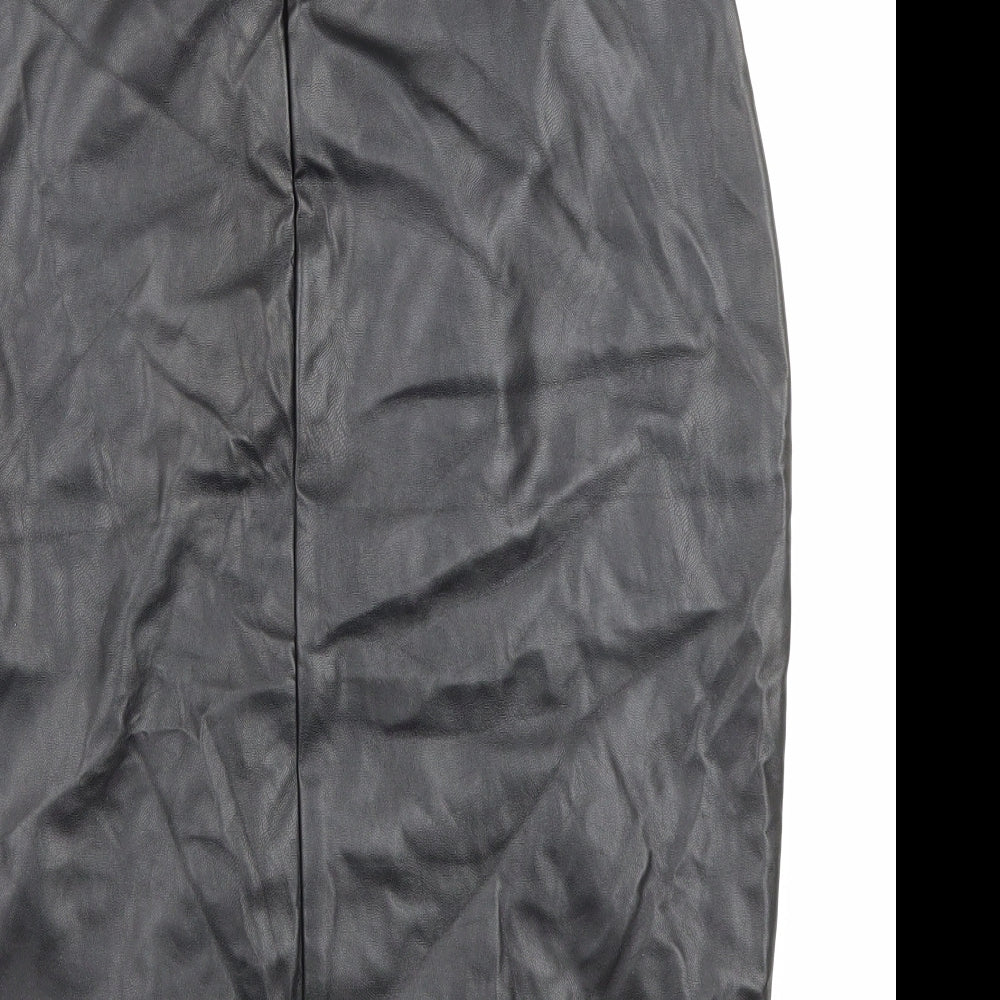 Vera and Lucy Womens Black Polyester Straight & Pencil Skirt Size XL Zip