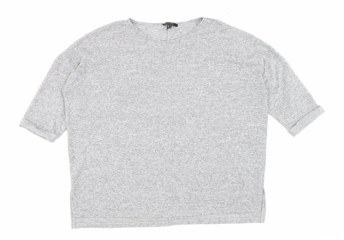 Womens UK Size L New Look Grey Basic Blouse