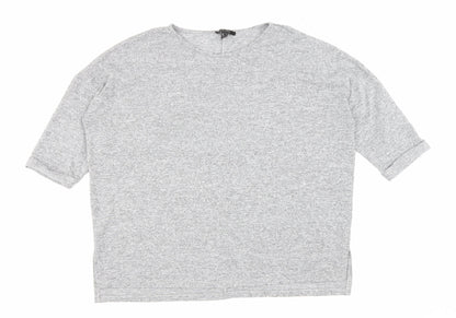 Womens UK Size L New Look Grey Basic Blouse
