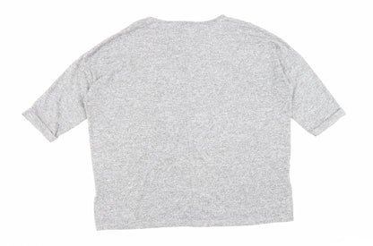 Womens UK Size L New Look Grey Basic Blouse