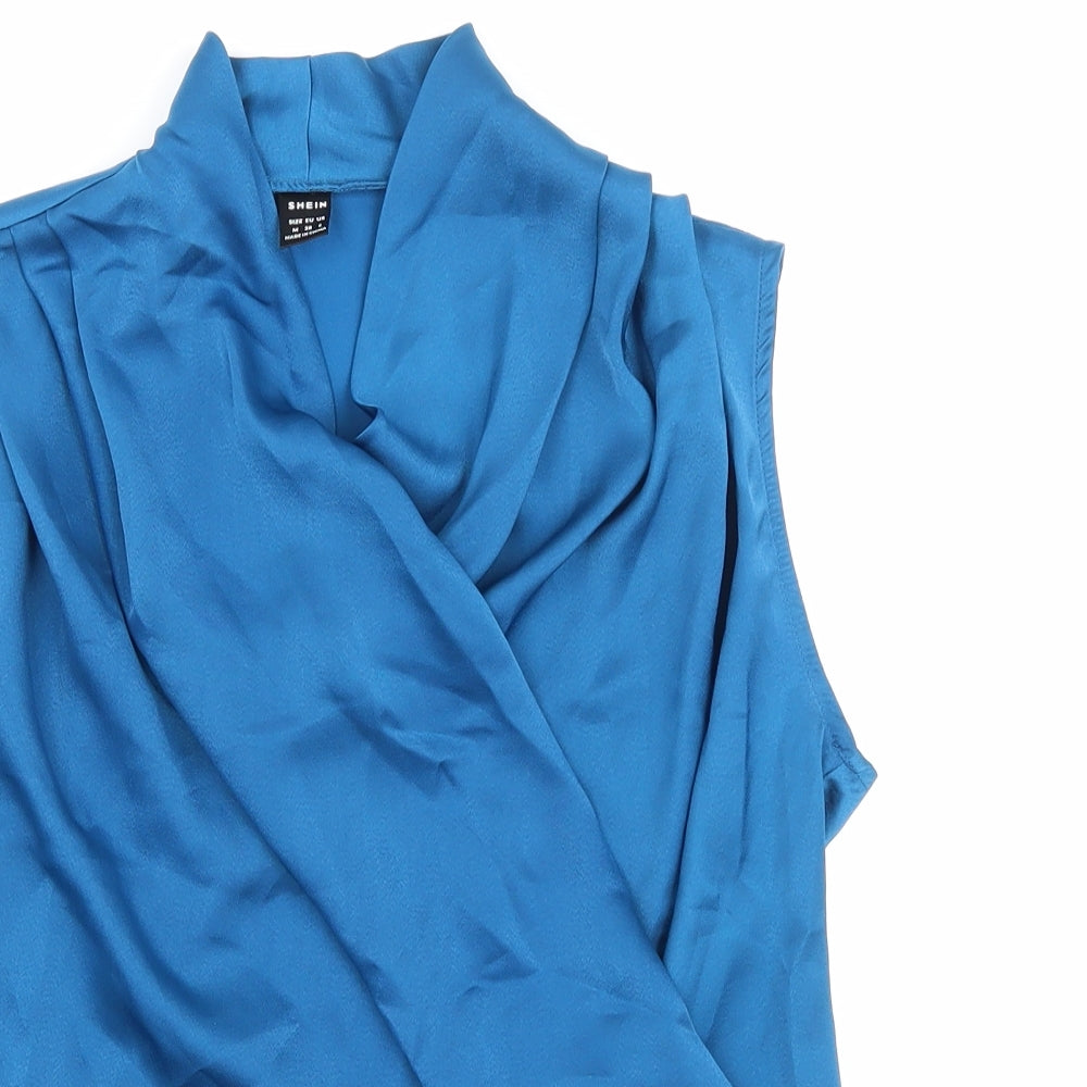 SheIn Womens Black Polyester Basic Blouse Size M V-Neck