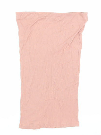 Terranova Womens Pink Cotton Straight & Pencil Skirt Size L Drawstring