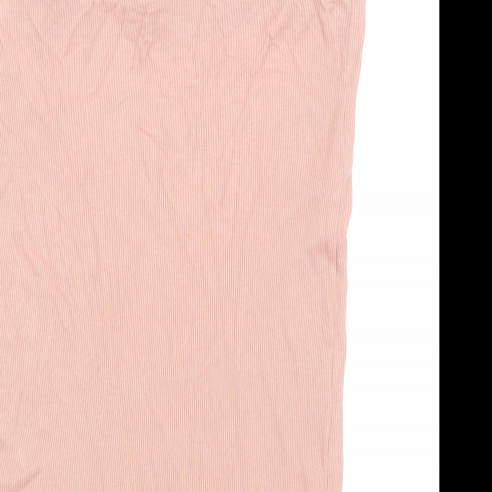 Terranova Womens Pink Cotton Straight & Pencil Skirt Size L Drawstring