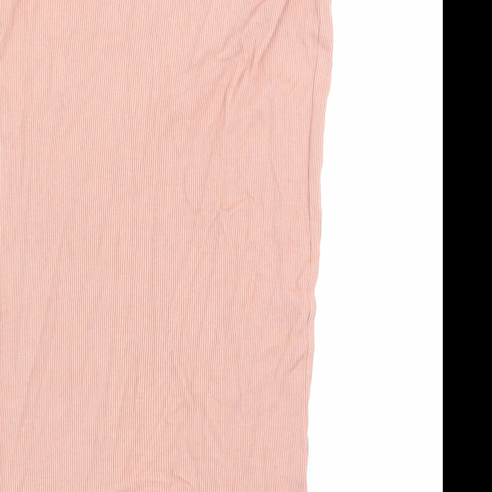 Terranova Womens Pink Cotton Straight & Pencil Skirt Size L Drawstring